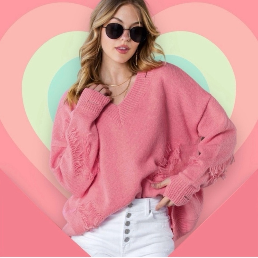 NWT Boutique Brand Chunky Oversized Distressed Sweater - Size Large